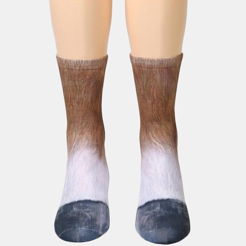 Unisex Ponožky Pro Dospělé S Potiskem Zvířat Animal Tube Socks 3d Print Pro Zvířecí Kopyta