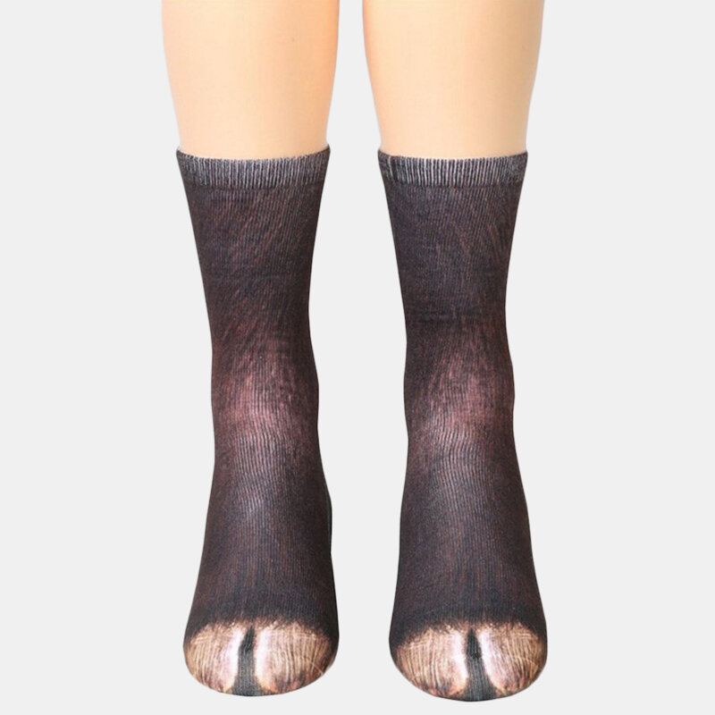 Unisex Ponožky Pro Dospělé S Potiskem Zvířat Animal Tube Socks 3d Print Pro Zvířecí Kopyta