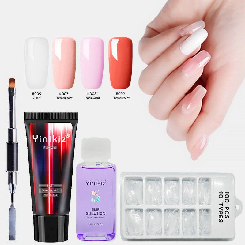 13ml Sada Akrylového Gelu Extend Fast Uv Builder Gel Slip Solution Forma Na Nehty Nail Art Brush