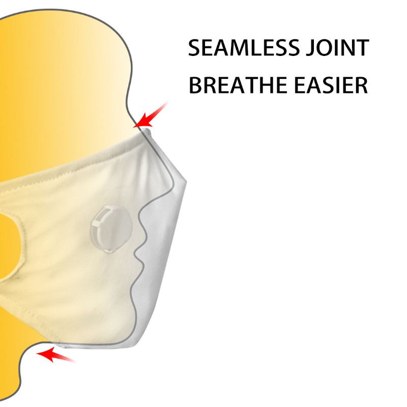 2ks Pm2.5 Filter Food Mask Pattern Prachotěsná Maska S Maskou S Dýchacím Ventilem