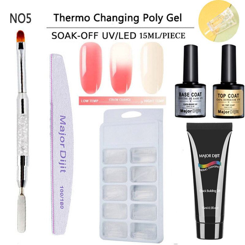 5ks Temperature Change Gel Set Led Clear Uv Gel Lak Kit Lak Na Nehty Sada Na Prodlužování Nehtů Gel