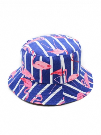 Čepice S Pruhovaným Vzorem Flamingo Letní Venkovní Kšilt Na Opalovací Krém Fisherman Bucket Hat