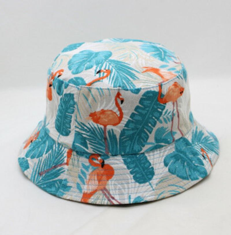 Čepice S Pruhovaným Vzorem Flamingo Letní Venkovní Kšilt Na Opalovací Krém Fisherman Bucket Hat