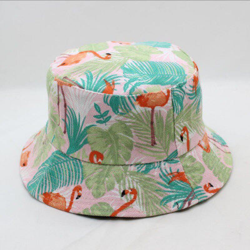 Čepice S Pruhovaným Vzorem Flamingo Letní Venkovní Kšilt Na Opalovací Krém Fisherman Bucket Hat