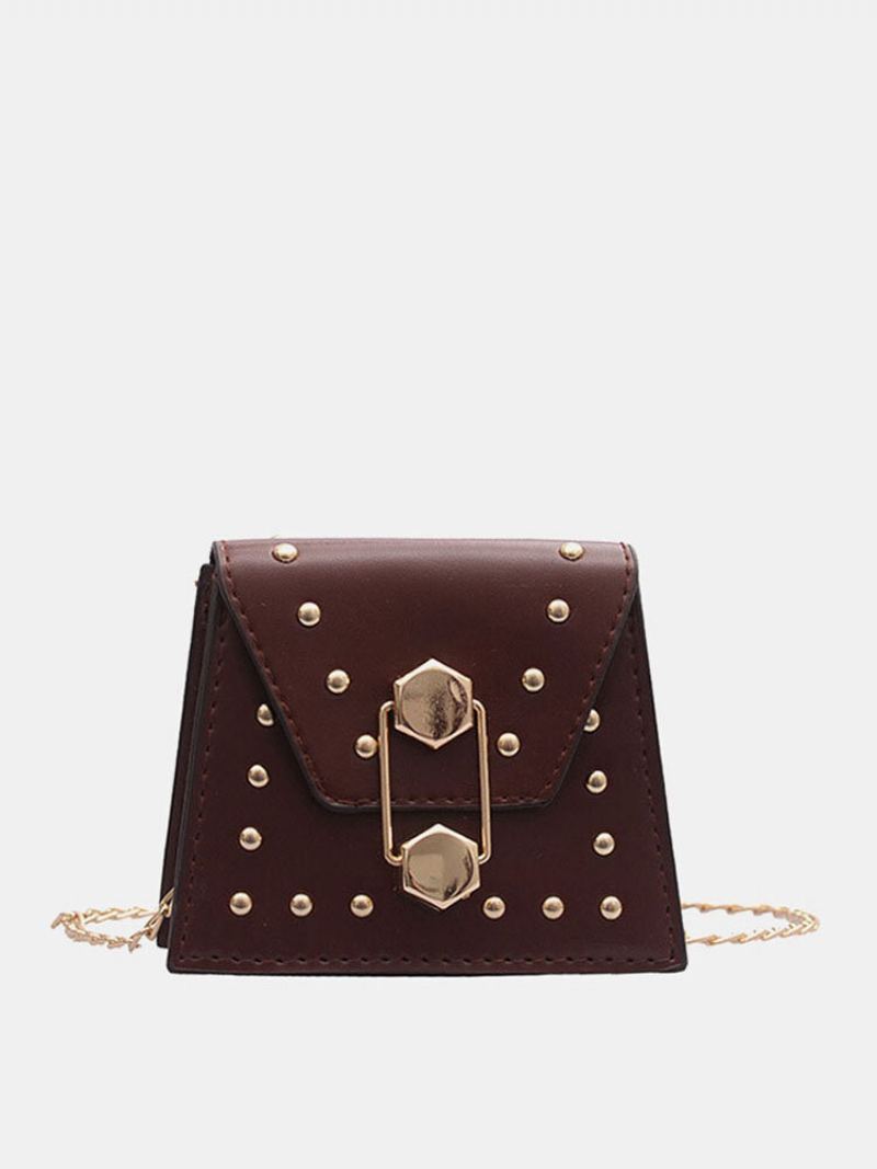 Dámská Vintage Mini Crossbody Kabelka S Flitrovým Nýtovým Řetízkem