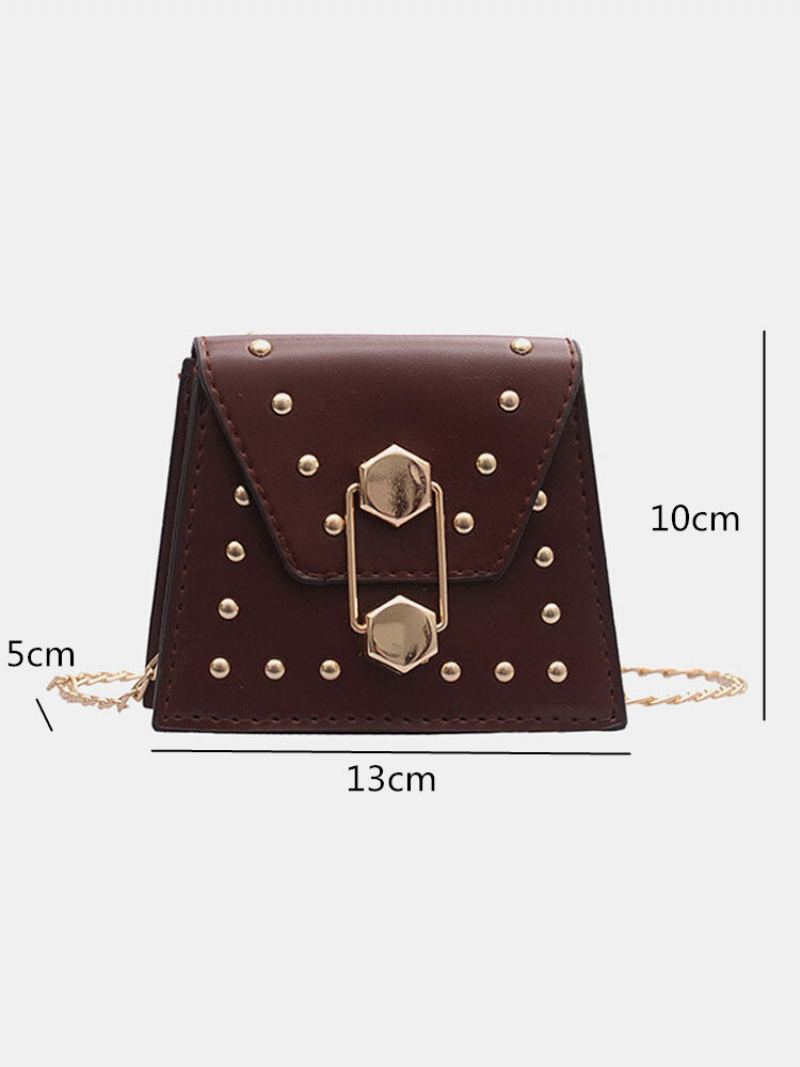 Dámská Vintage Mini Crossbody Kabelka S Flitrovým Nýtovým Řetízkem