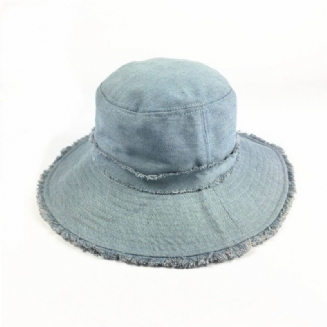 Dámské Cotton Burr Opalovací Krém Skládací Bucket Klobouk Outdoor Casual Travel Beach Sea Hat