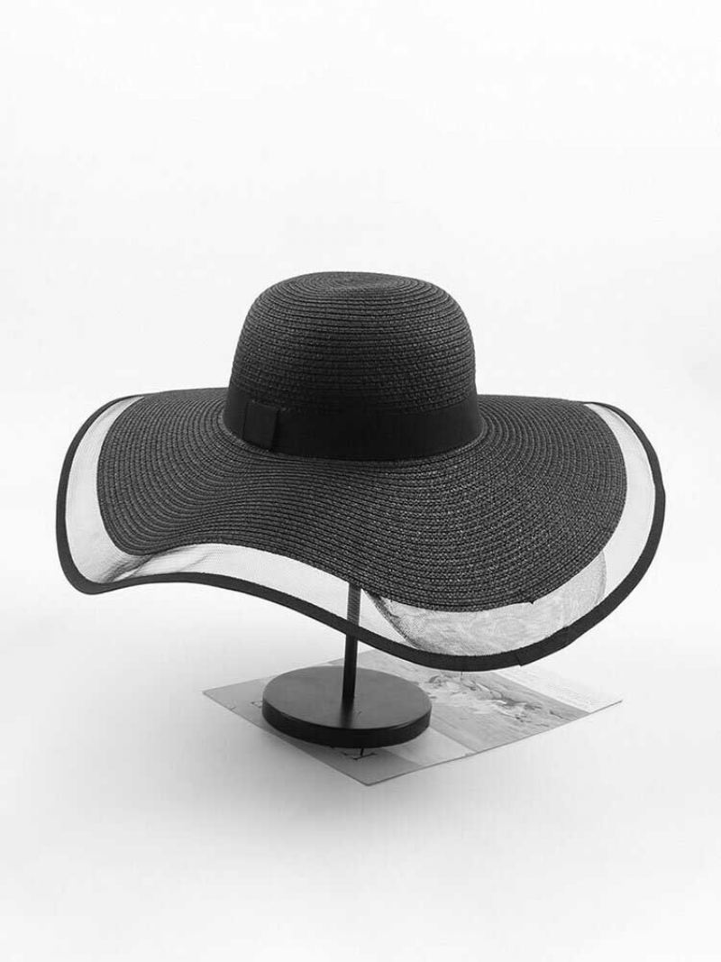 Dámské Mesh Vogue Krém Na Opalování Bucket Slaměný Klobouk Outdoor Casual Travel Beach Sea Hat