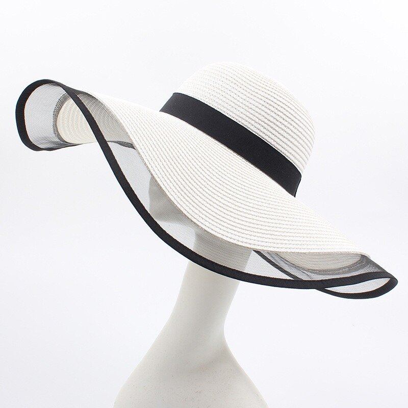 Dámské Mesh Vogue Krém Na Opalování Bucket Slaměný Klobouk Outdoor Casual Travel Beach Sea Hat