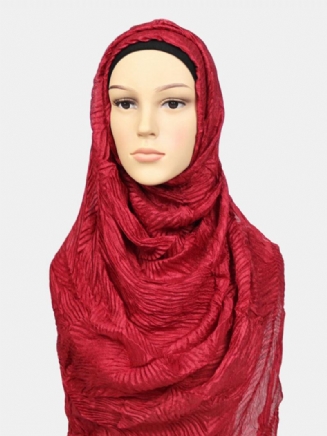 Dámský Polyester Jednobarevný Hedvábný Muslimský Etnický Turban Hidžáb