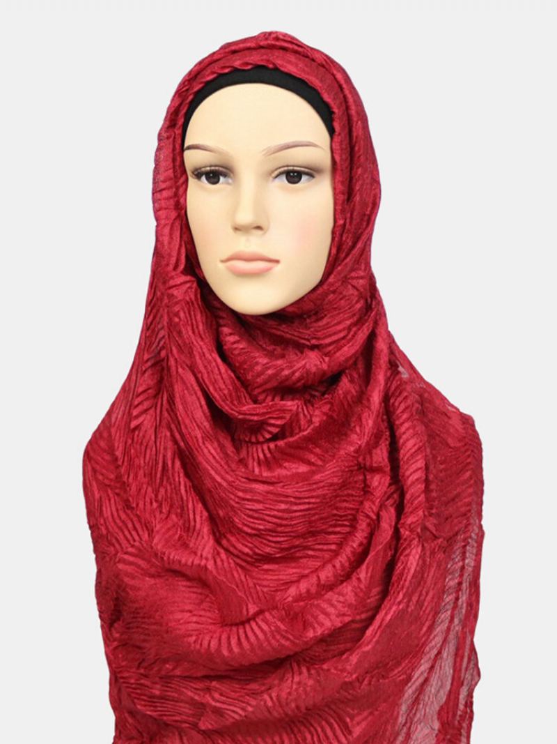 Dámský Polyester Jednobarevný Hedvábný Muslimský Etnický Turban Hidžáb