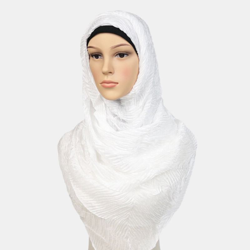 Dámský Polyester Jednobarevný Hedvábný Muslimský Etnický Turban Hidžáb