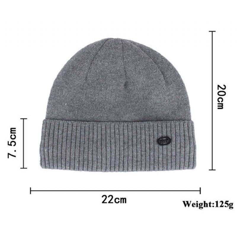 Pánská Dámská Kšiltovka Plus Plain Head Knitted Sweater Cap Čepice Beanie