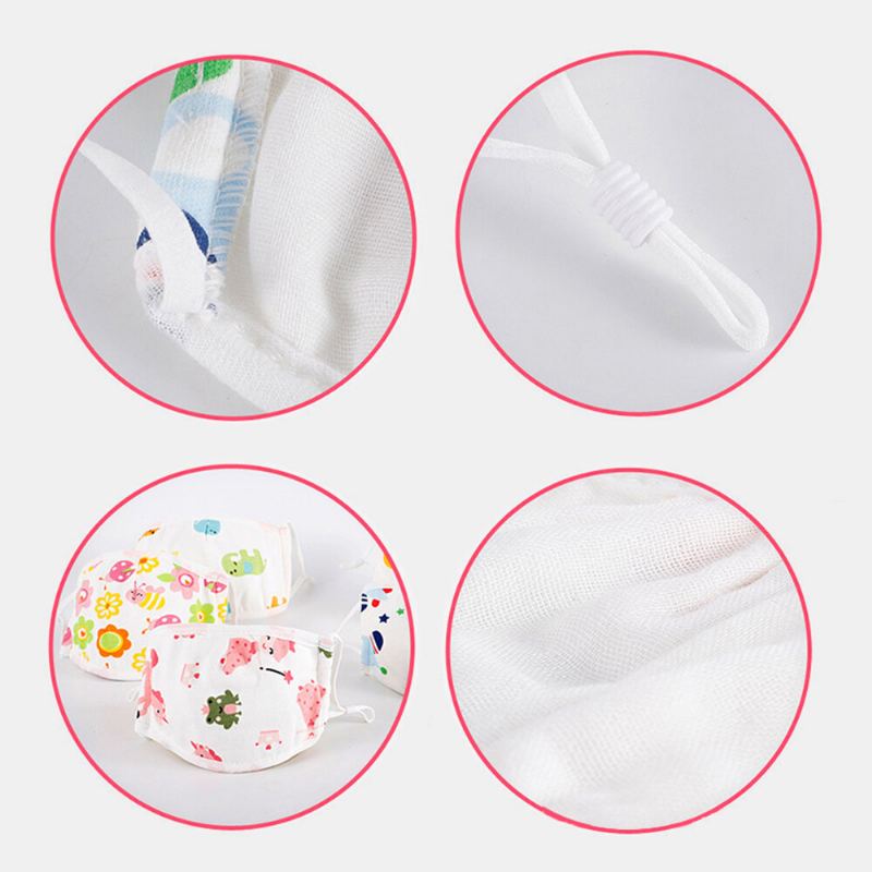 Pětivrstvá Nastavitelná Dětská Maska Cotton Gauze Dust Mask