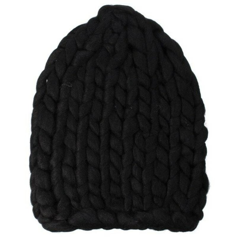 Pletená Háčkování Gorro Bonnet Dome Cap Robustní Trojúhelníková Stereo Čepice S Čepicí