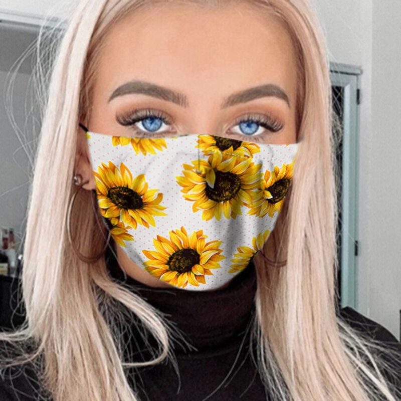 Pm2.5 7dílné Těsnění Daisy Gasket Sunflower Print Masky Odolné Proti Zamlžení Prachu