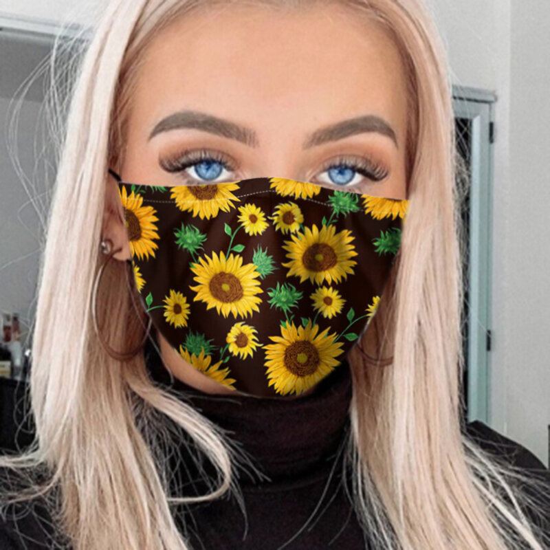 Pm2.5 7dílné Těsnění Daisy Gasket Sunflower Print Masky Odolné Proti Zamlžení Prachu