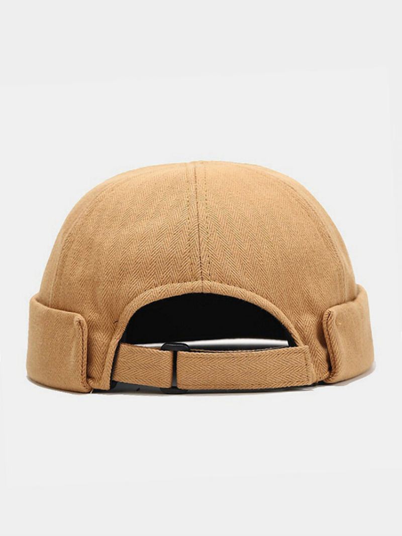 Unisex Bavlna Jednobarevné Rybí Kosti Pruhy Kopule Osobnost Čepice Bez Okrajů Landlord Sailor Hat Skull Cap