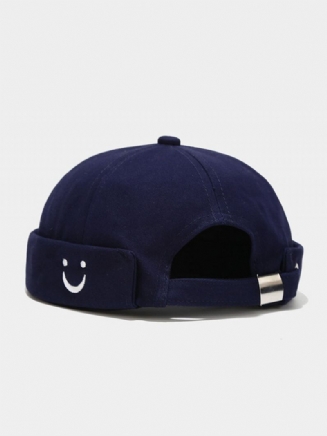 Unisex Bavlna Smile Face Vyšívané Univerzální Nastavitelné Čepice Beanie Landlord Caps Skull