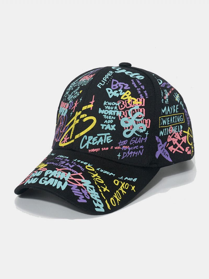 Unisex Bavlněná Překryvná Geometrická Písmena S Graffiti Potiskem Univerzální Kšiltovka Sunshade Baseball Cap