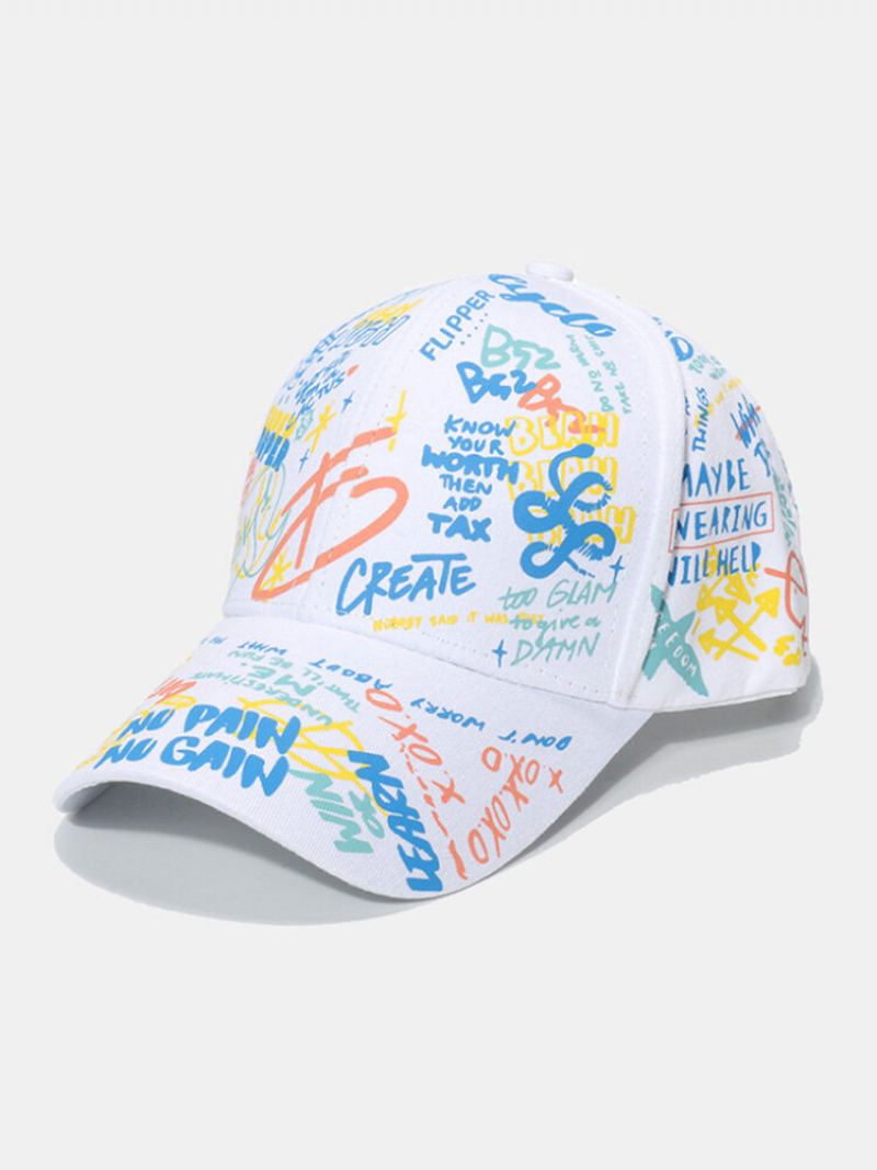 Unisex Bavlněná Překryvná Geometrická Písmena S Graffiti Potiskem Univerzální Kšiltovka Sunshade Baseball Cap