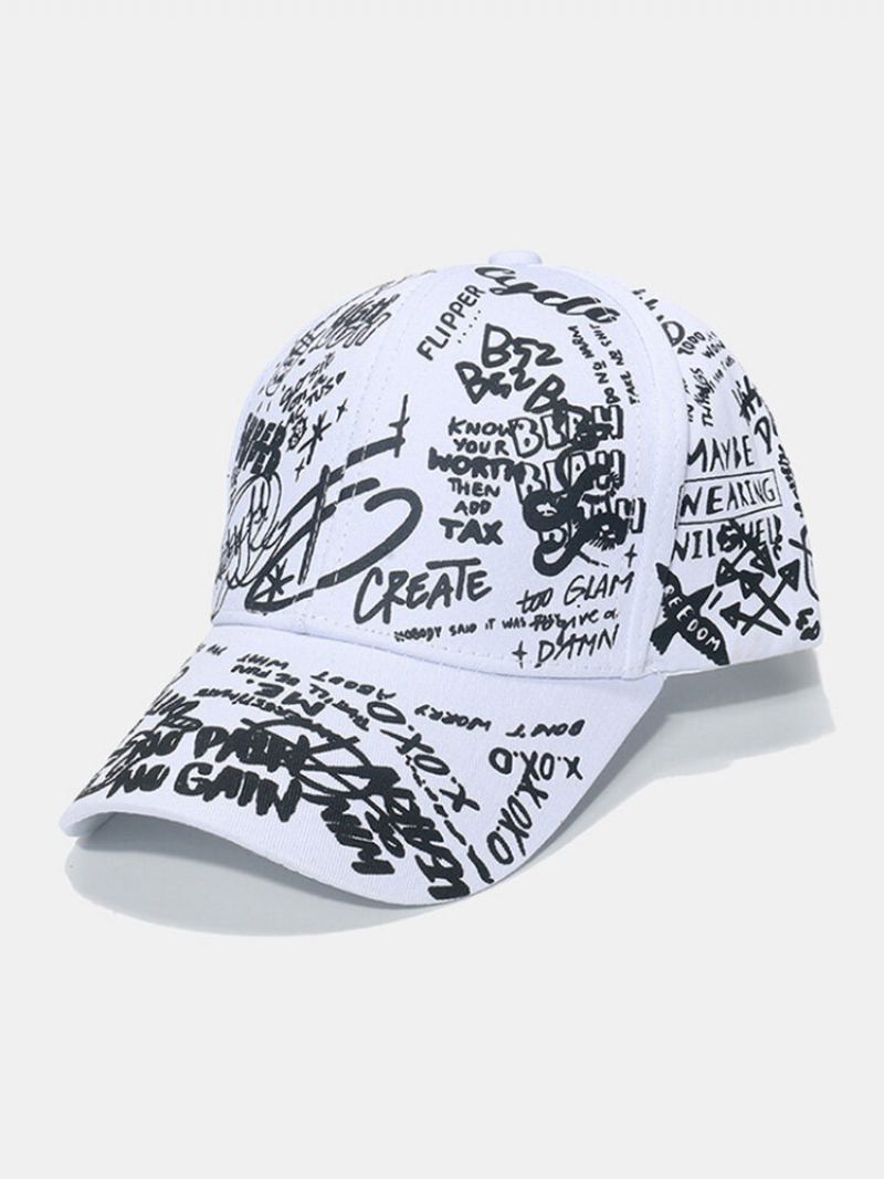 Unisex Bavlněná Překryvná Geometrická Písmena S Graffiti Potiskem Univerzální Kšiltovka Sunshade Baseball Cap