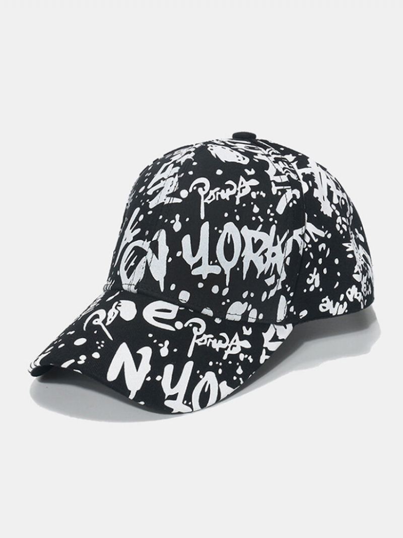 Unisex Bavlněná Překryvná Geometrická Písmena S Graffiti Potiskem Univerzální Kšiltovka Sunshade Baseball Cap