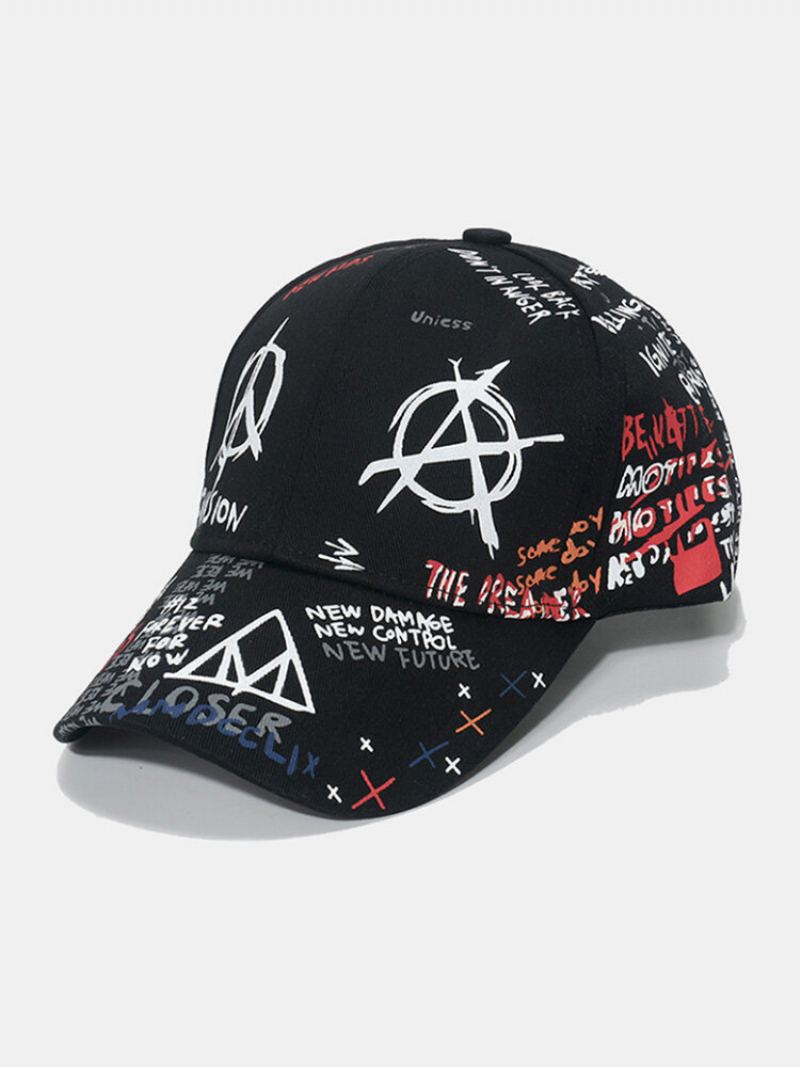 Unisex Bavlněná Překryvná Geometrická Písmena S Graffiti Potiskem Univerzální Kšiltovka Sunshade Baseball Cap