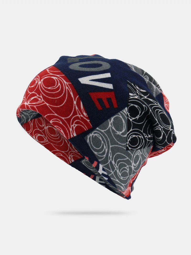 Unisex Letter Print Twist Hat Čepice S Čepicí