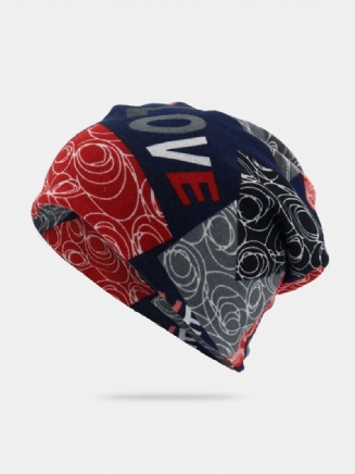 Unisex Letter Print Twist Hat Čepice S Čepicí