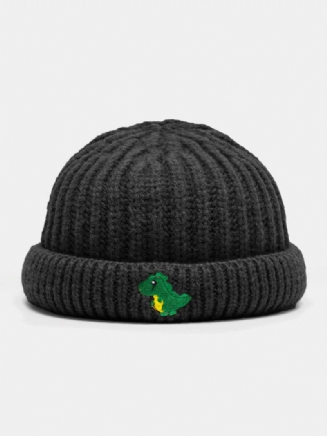 Unisex Pletené Jacquard Kreslený Dinosaurus Výšivka Móda Teplo Čepice Bez Okrajů Kšiltovka Landlord Cap Skull Cap