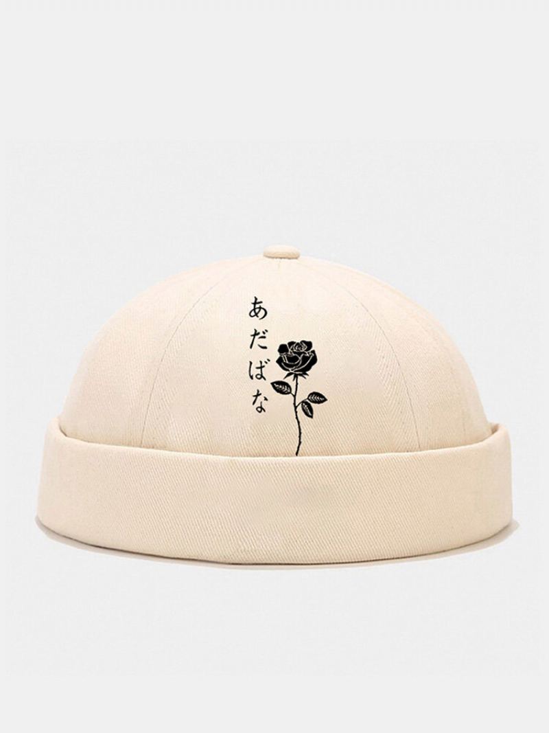 Unisex Polyester Cotton Rose Japonský Tisk Vzoru Univerzální Čepice Landlord Cap Skull Cap