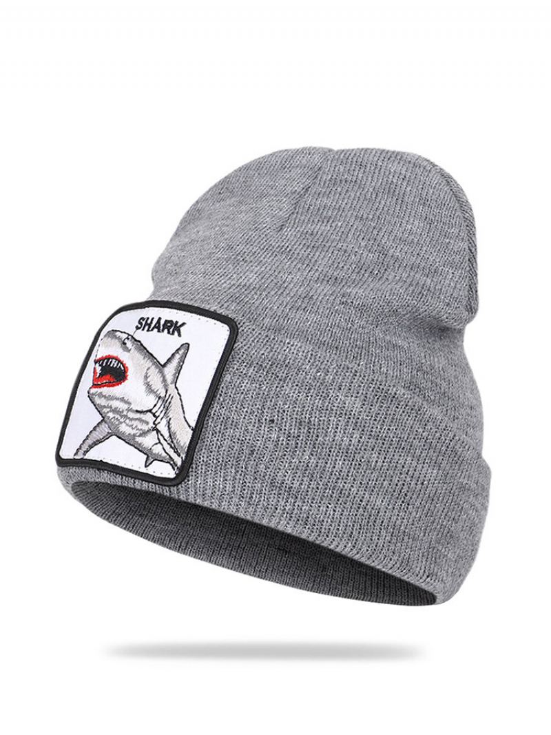 Vlněná Čepice Se Zvířecím Vzorem Pletená Skull Cap Beanie