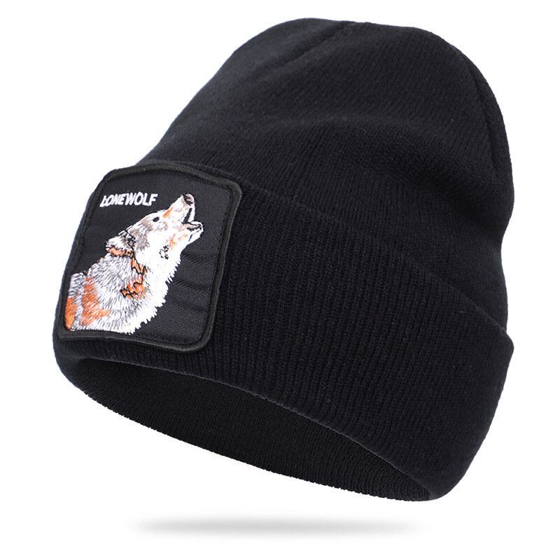 Vlněná Čepice Se Zvířecím Vzorem Pletená Skull Cap Beanie