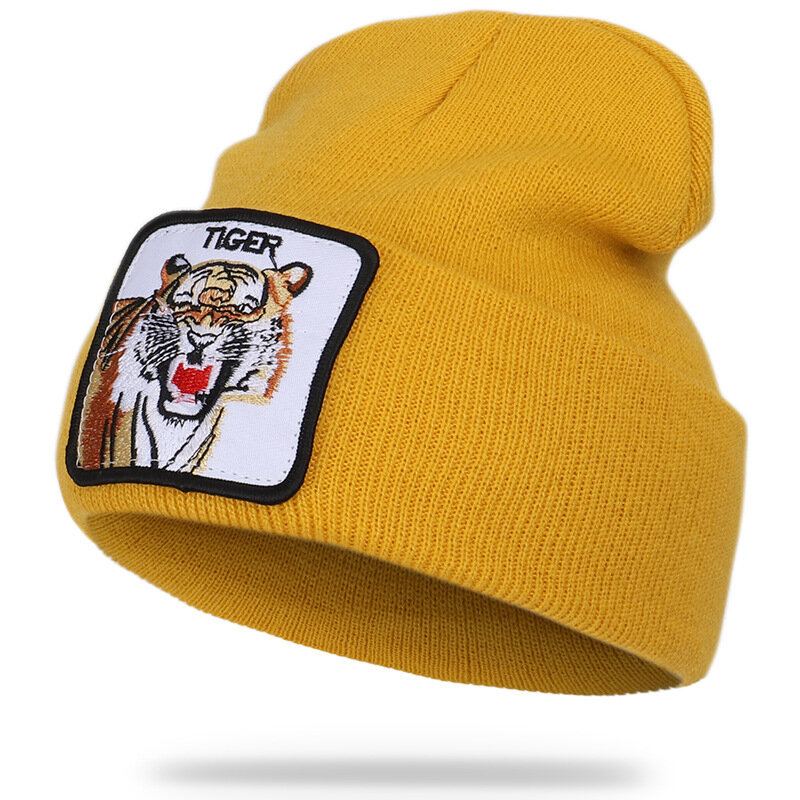 Vlněná Čepice Se Zvířecím Vzorem Pletená Skull Cap Beanie