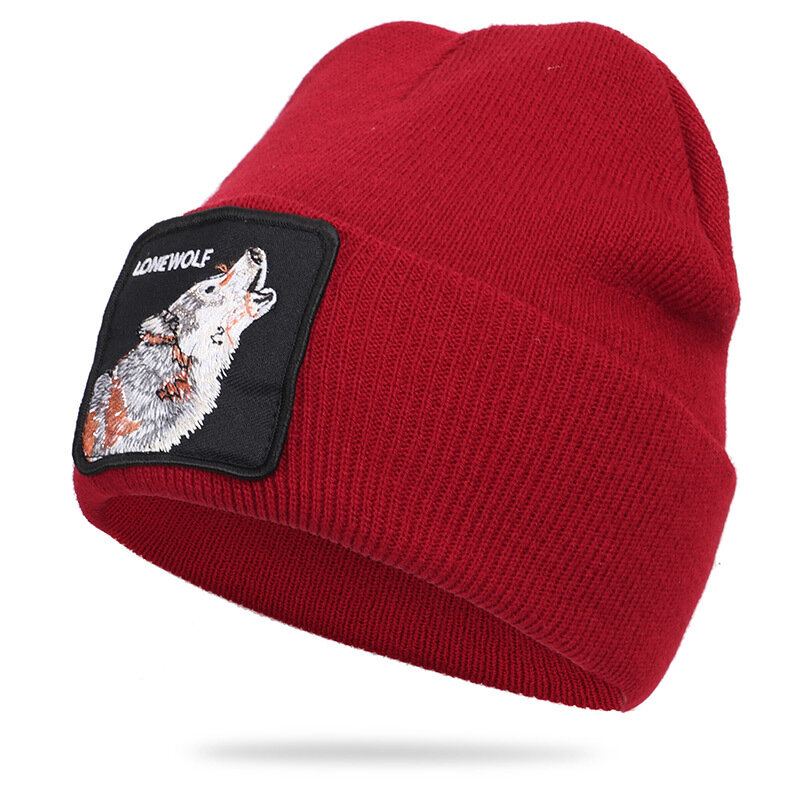 Vlněná Čepice Se Zvířecím Vzorem Pletená Skull Cap Beanie