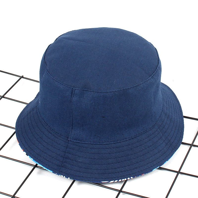 Women Print Flamingo Canvas Bucket Hat Outdoor Sunshade Fisherman Cap