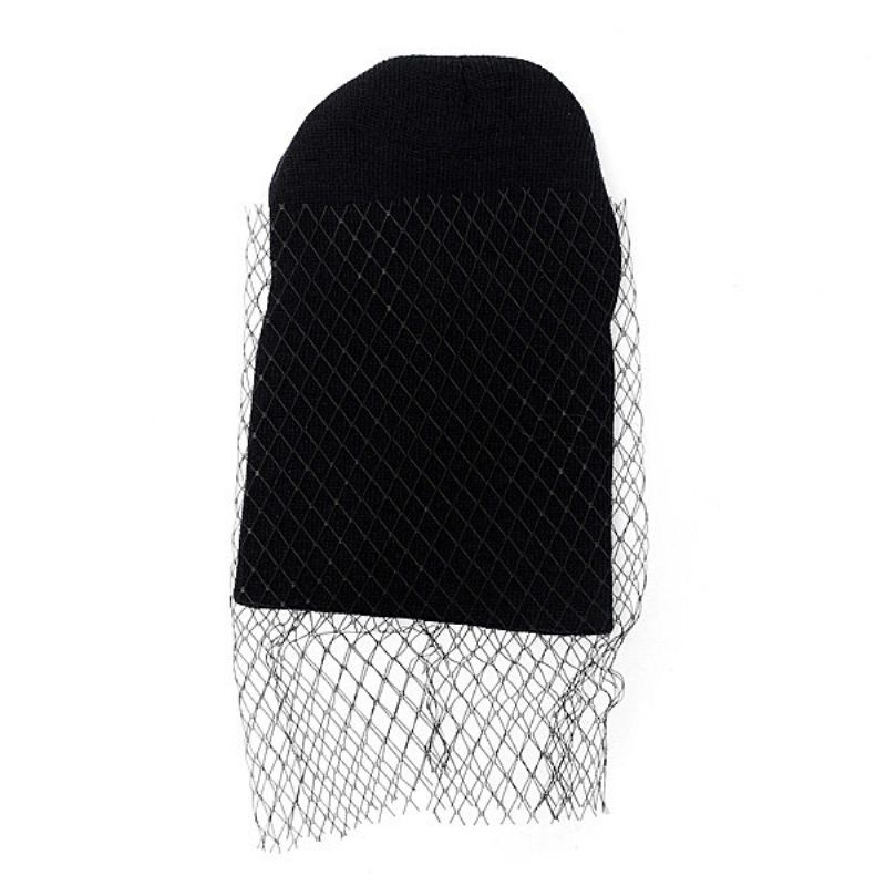 Ženy Dívčí Retro Šaty Klobouk Mesh Net Závoj Pletení Čepice Beanie