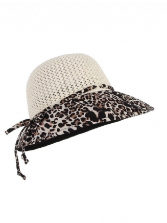 Ženy Léto Prodyšný Vogue Leopard Opalovací Krém Bucket Klobouk Outdoor Ležérní Cestování Plážový