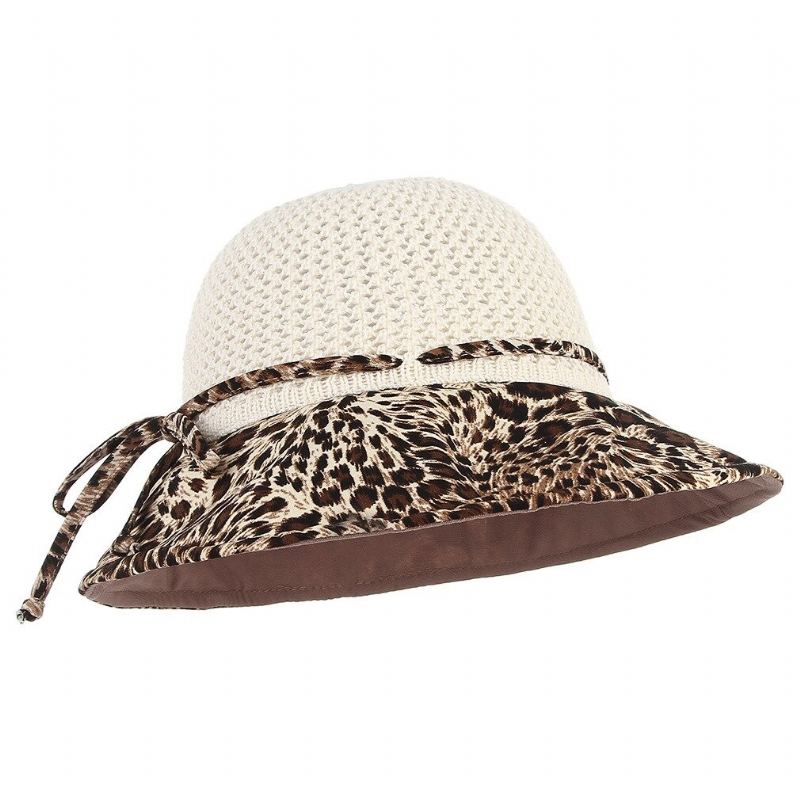 Ženy Léto Prodyšný Vogue Leopard Opalovací Krém Bucket Klobouk Outdoor Ležérní Cestování Plážový