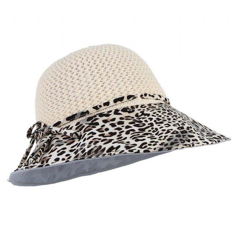 Ženy Léto Prodyšný Vogue Leopard Opalovací Krém Bucket Klobouk Outdoor Ležérní Cestování Plážový