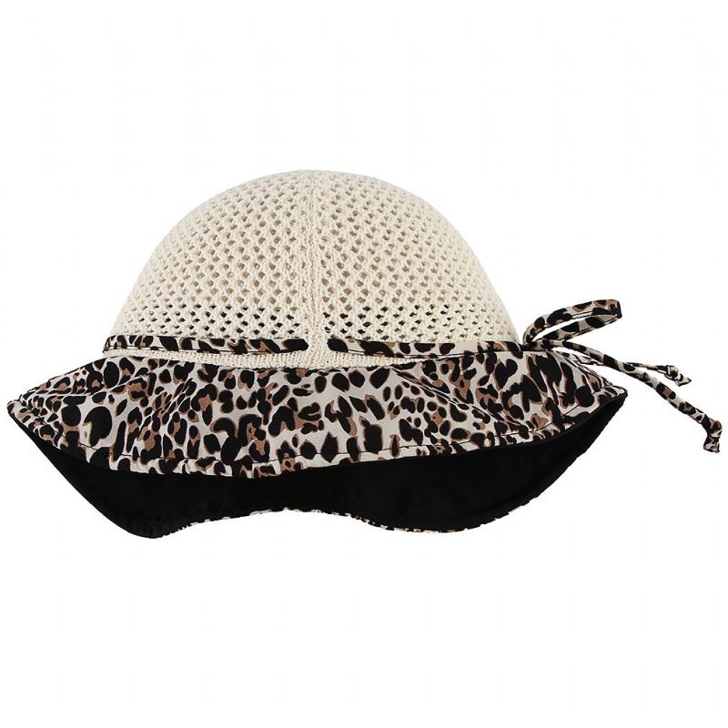 Ženy Léto Prodyšný Vogue Leopard Opalovací Krém Bucket Klobouk Outdoor Ležérní Cestování Plážový