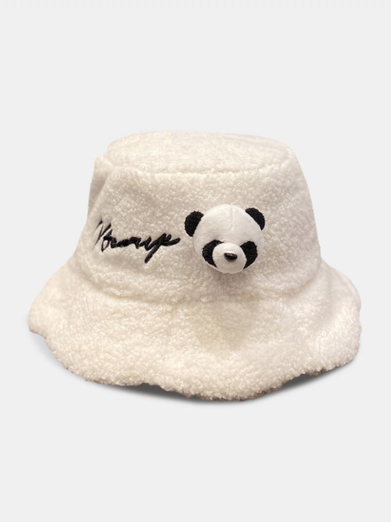 Zimní Olympijské Hry V Pekingu 2023 Unisex Plyšová Výšivka Dopisů Panda Zdobená Univerzální Čepice Warmth Bucket