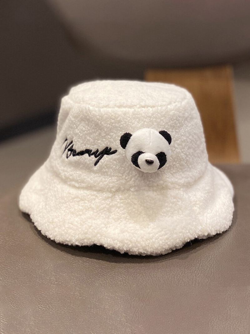 Zimní Olympijské Hry V Pekingu 2023 Unisex Plyšová Výšivka Dopisů Panda Zdobená Univerzální Čepice Warmth Bucket