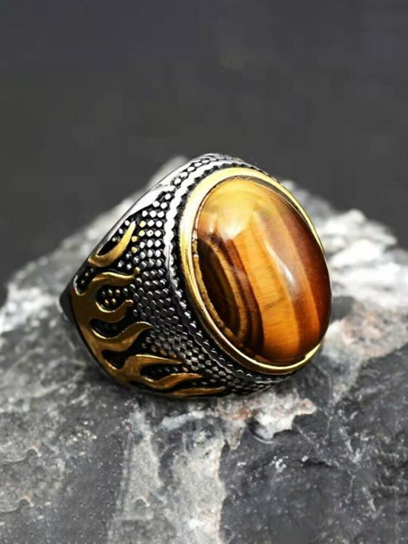 1 Ks Fashion Retro Wind Flame Series Domineering Classic Ring