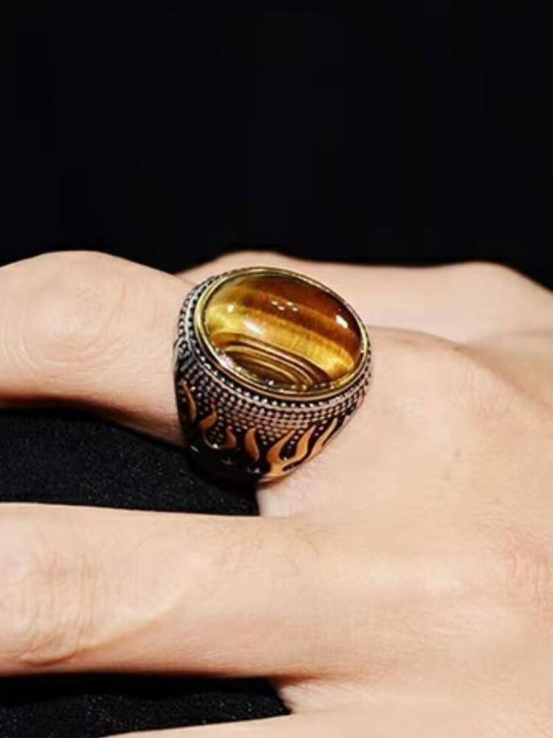 1 Ks Fashion Retro Wind Flame Series Domineering Classic Ring