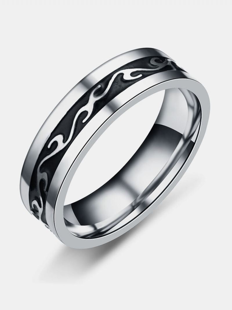 1 Ks Módní Ležérní Domineering Dragon Pattern Titanium Steel Ring