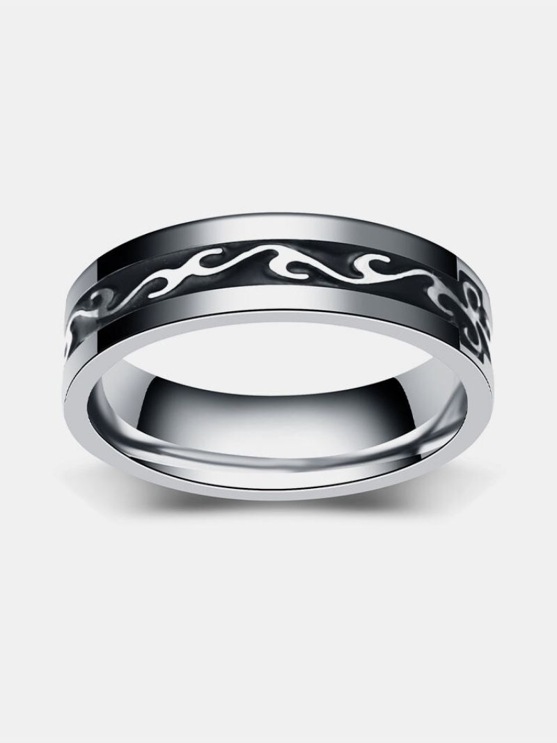 1 Ks Módní Ležérní Domineering Dragon Pattern Titanium Steel Ring