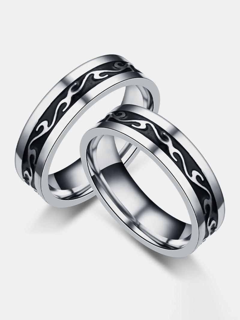 1 Ks Módní Ležérní Domineering Dragon Pattern Titanium Steel Ring