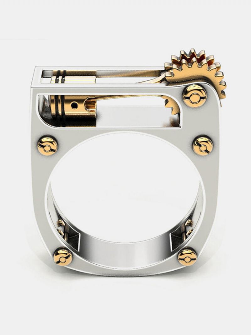 1 Ks Trendy Punk Creative Mechanical Shape Alloy Ring